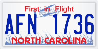 NC license plate AFN1736