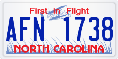 NC license plate AFN1738