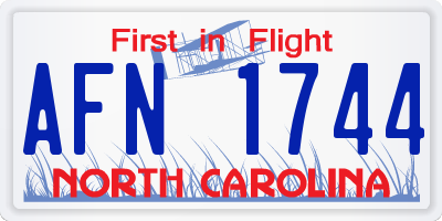 NC license plate AFN1744