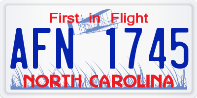 NC license plate AFN1745