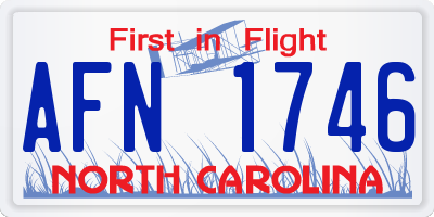 NC license plate AFN1746