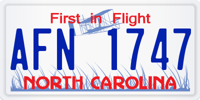 NC license plate AFN1747