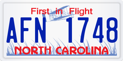NC license plate AFN1748