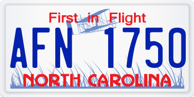NC license plate AFN1750