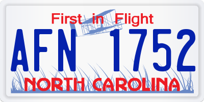 NC license plate AFN1752