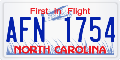NC license plate AFN1754