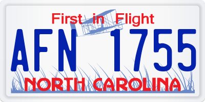 NC license plate AFN1755