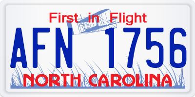 NC license plate AFN1756