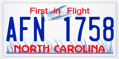 NC license plate AFN1758