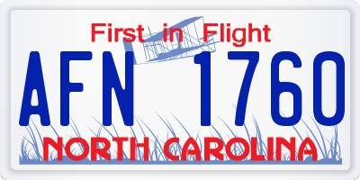 NC license plate AFN1760