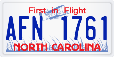 NC license plate AFN1761