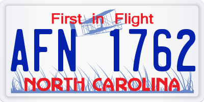 NC license plate AFN1762