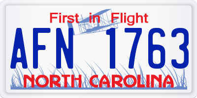 NC license plate AFN1763