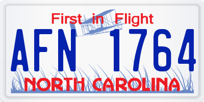 NC license plate AFN1764