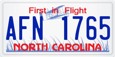 NC license plate AFN1765