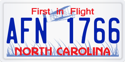 NC license plate AFN1766