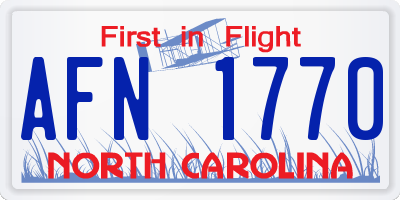 NC license plate AFN1770
