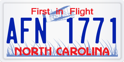 NC license plate AFN1771