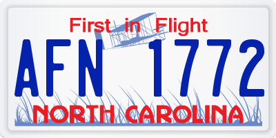 NC license plate AFN1772
