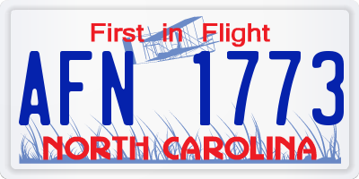 NC license plate AFN1773