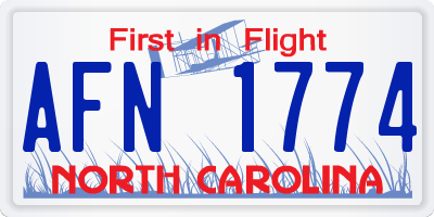 NC license plate AFN1774