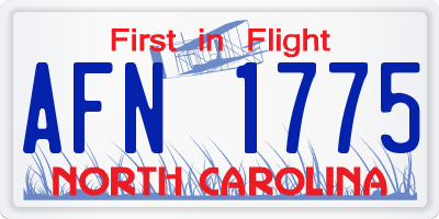 NC license plate AFN1775
