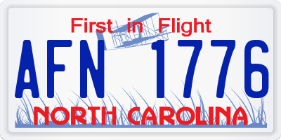 NC license plate AFN1776