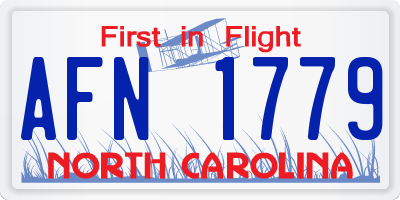 NC license plate AFN1779