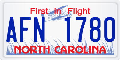 NC license plate AFN1780