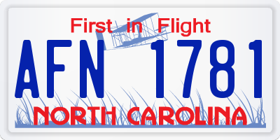 NC license plate AFN1781