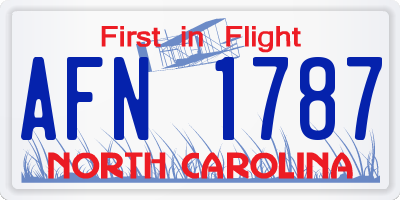 NC license plate AFN1787