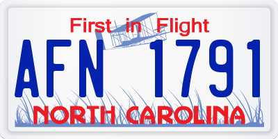 NC license plate AFN1791