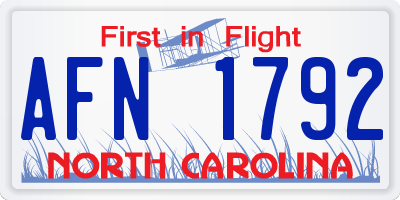 NC license plate AFN1792