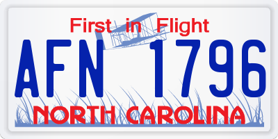 NC license plate AFN1796