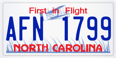 NC license plate AFN1799