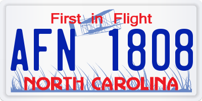 NC license plate AFN1808