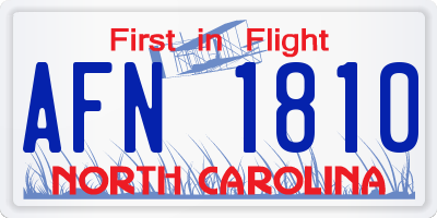 NC license plate AFN1810
