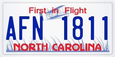 NC license plate AFN1811