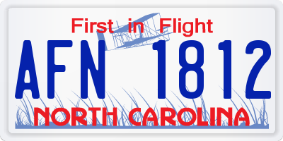 NC license plate AFN1812