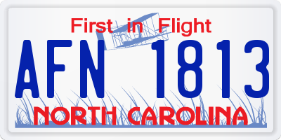 NC license plate AFN1813