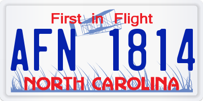 NC license plate AFN1814