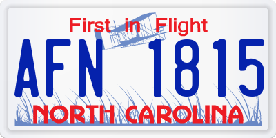 NC license plate AFN1815