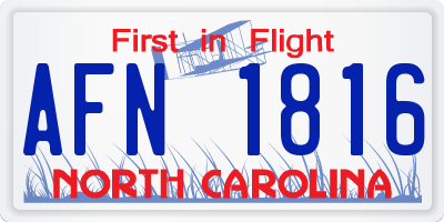 NC license plate AFN1816