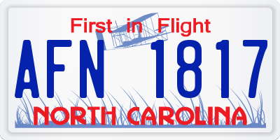 NC license plate AFN1817