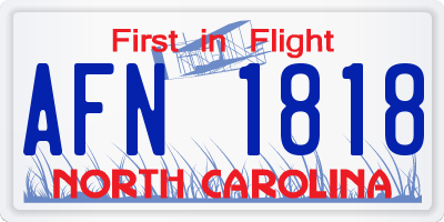 NC license plate AFN1818