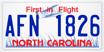 NC license plate AFN1826