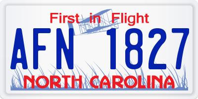 NC license plate AFN1827