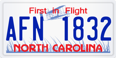 NC license plate AFN1832