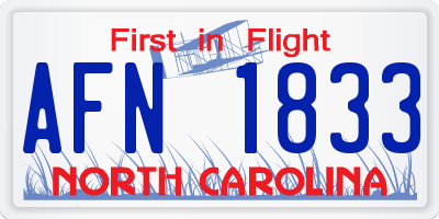 NC license plate AFN1833