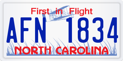 NC license plate AFN1834